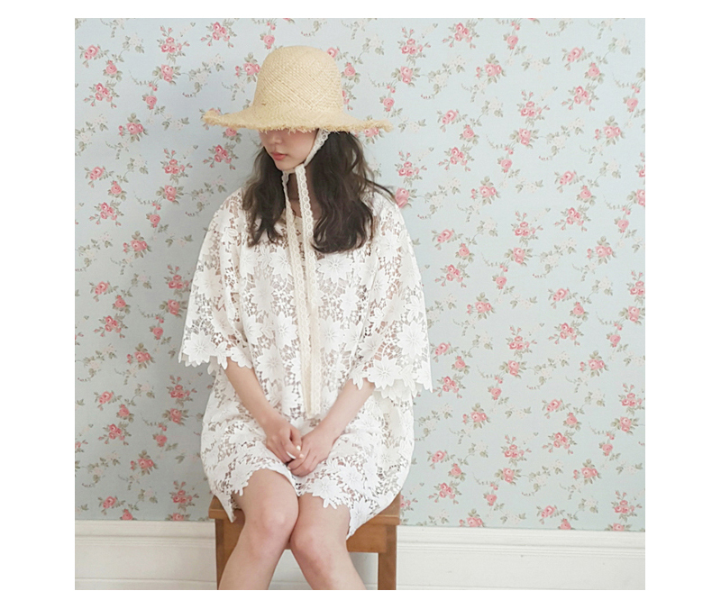 New Women's Hat Raffia Ribbon Hat Beachfront Lo