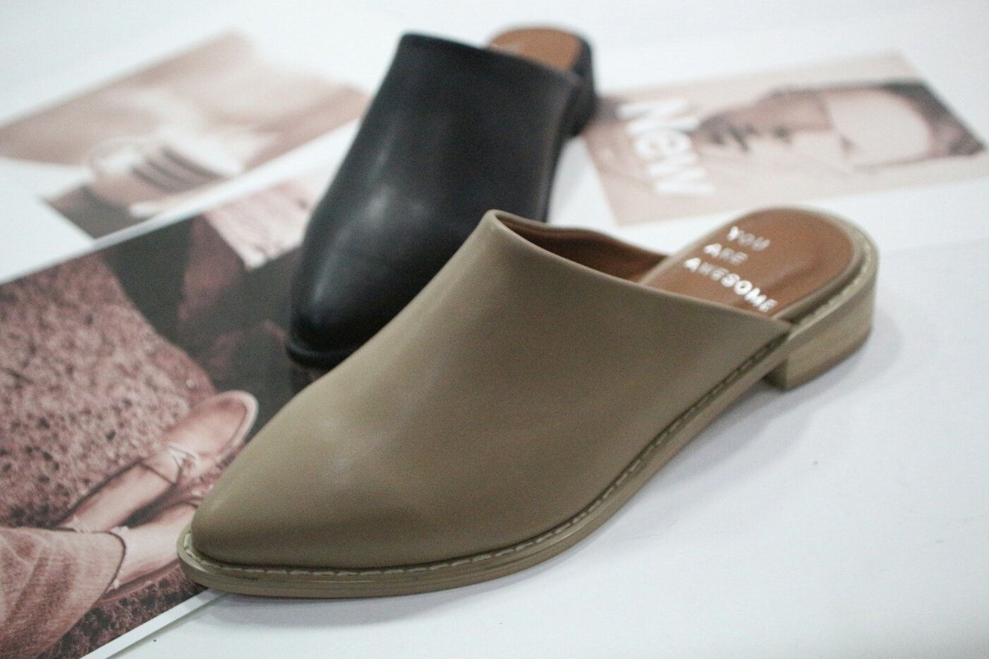 New Stiletto Blower 2.5cm Backless Slippers Flat S