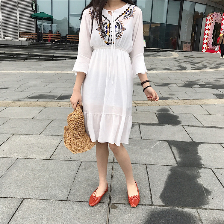 NEW FASHION LADY GIRL DRESS summer embroidered pat