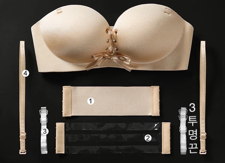 New corset off shoulder bra black, fleshy women