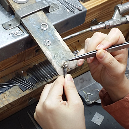 One-touch earrings 14K ring student simple 20 ladi