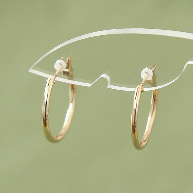 One-touch earrings 14K ring student simple 20 ladi