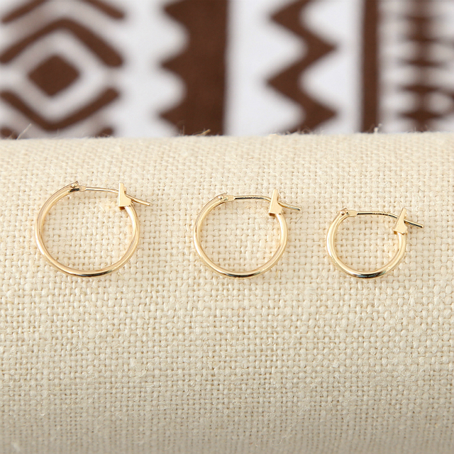 One-touch earrings 14K ring student simple 20 ladi