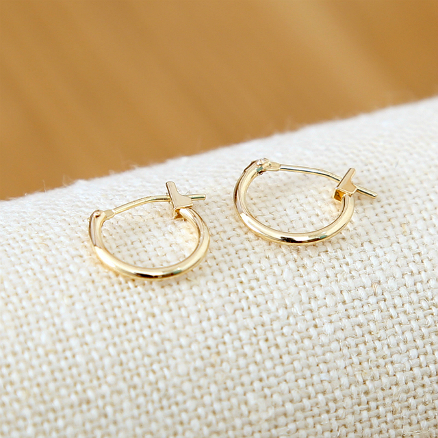 One-touch earrings 14K ring student simple 20 ladi