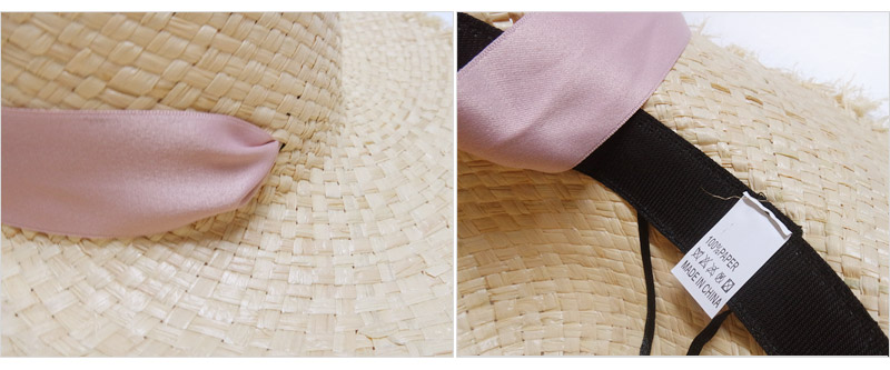 New Women's Hat Raffia Ribbon Hat Beachfront Lo