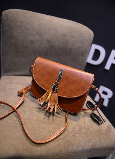 New Wonder Black Half Moon Tassel Mini Cross Back 