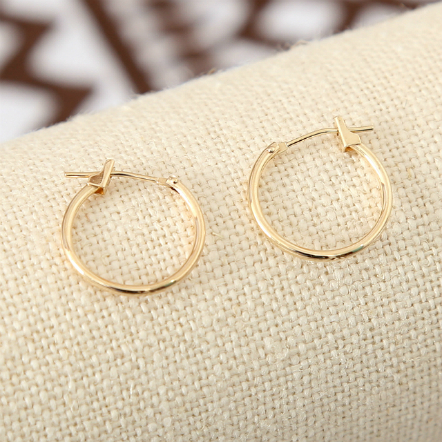 One-touch earrings 14K ring student simple 20 ladi