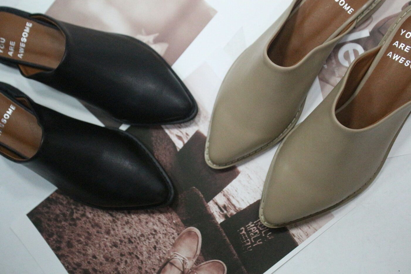 New Stiletto Blower 2.5cm Backless Slippers Flat S