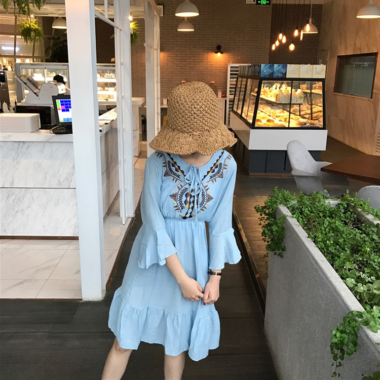 NEW FASHION LADY GIRL DRESS summer embroidered pat