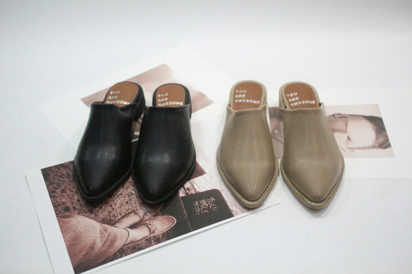 New Stiletto Blower 2.5cm Backless Slippers Flat S