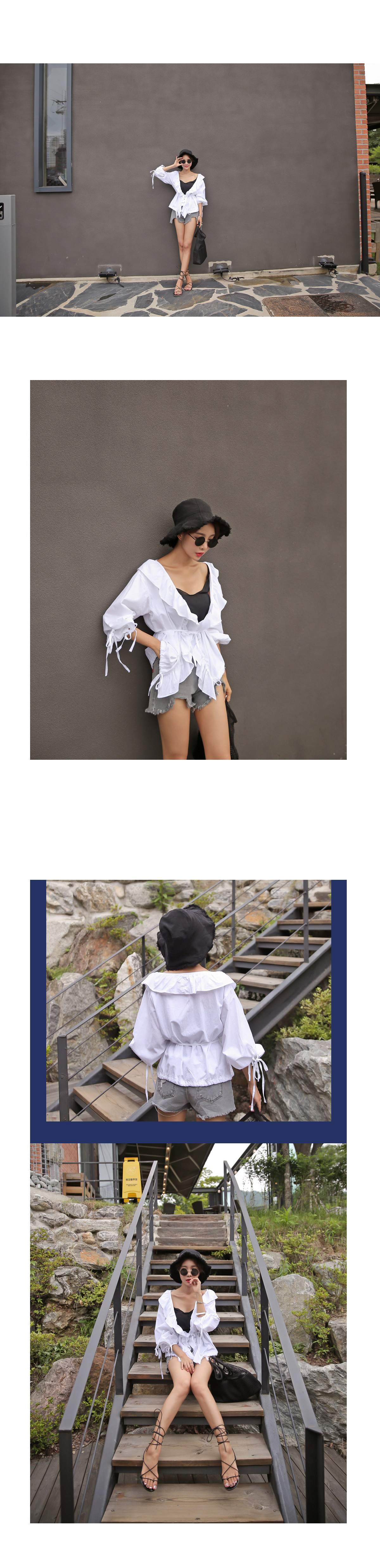 NEW FASHION LADY GIRL Blouse Romantic White Ruffle