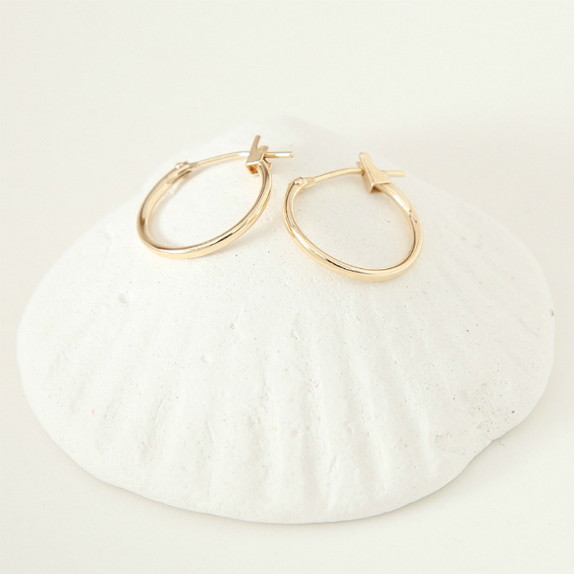 One-touch earrings 14K ring student simple 20 ladi