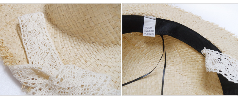 New Women's Hat Raffia Ribbon Hat Beachfront Lo