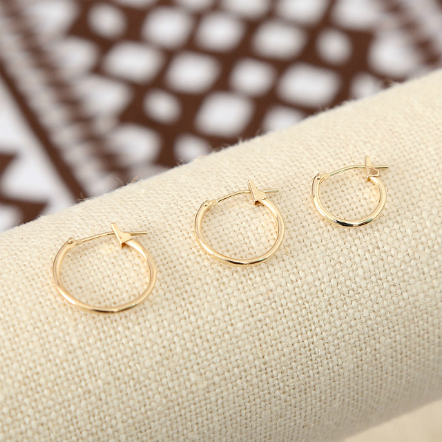 One-touch earrings 14K ring student simple 20 ladi