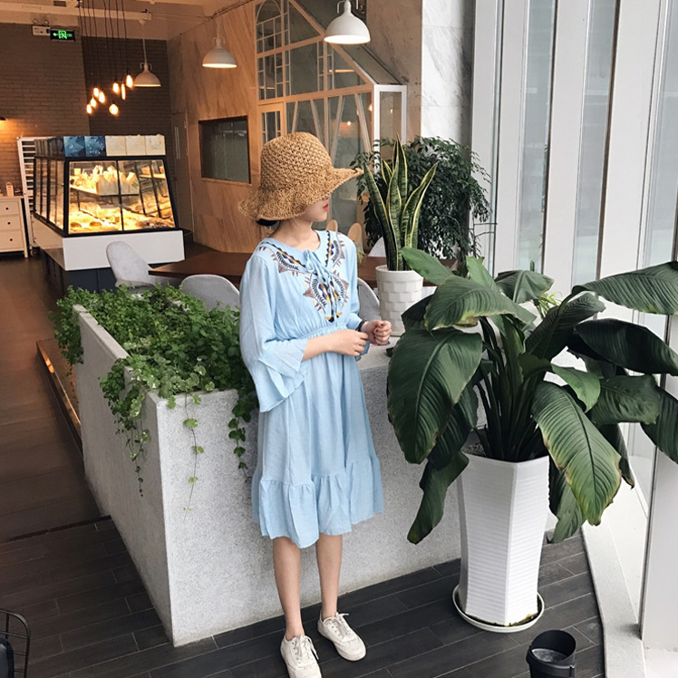 NEW FASHION LADY GIRL DRESS summer embroidered pat