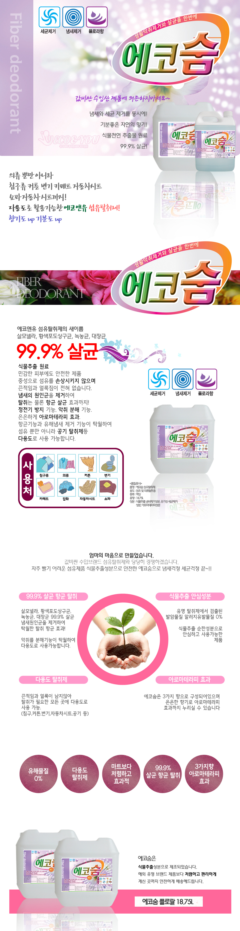 Fiber Perfume Eco-friendly large-capacity fiber de