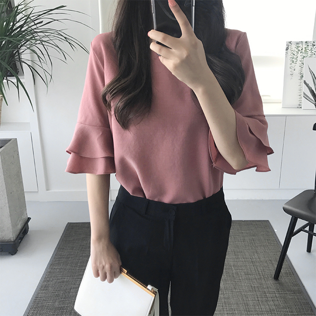 NEW FASHION LADY GIRL Blouse Feminine Frilly Blous