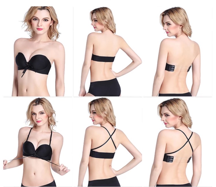 New corset off shoulder bra black, fleshy women