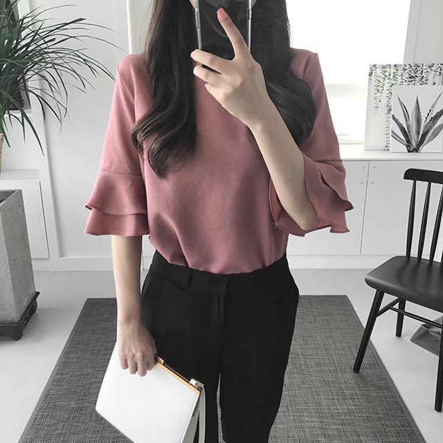 NEW FASHION LADY GIRL Blouse Feminine Frilly Blous