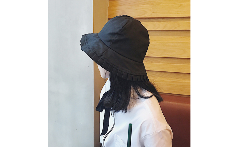 Women Sun Hats Pleat Ribbon Buckets Hat Women's