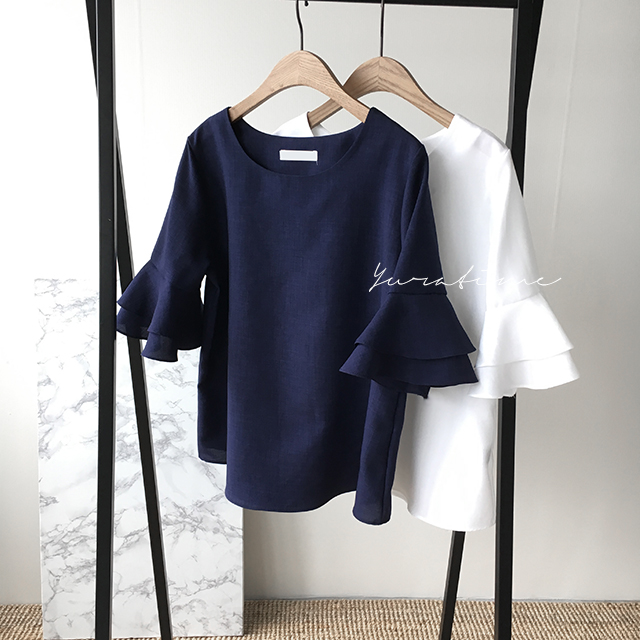 NEW FASHION LADY GIRL Blouse Feminine Frilly Blous