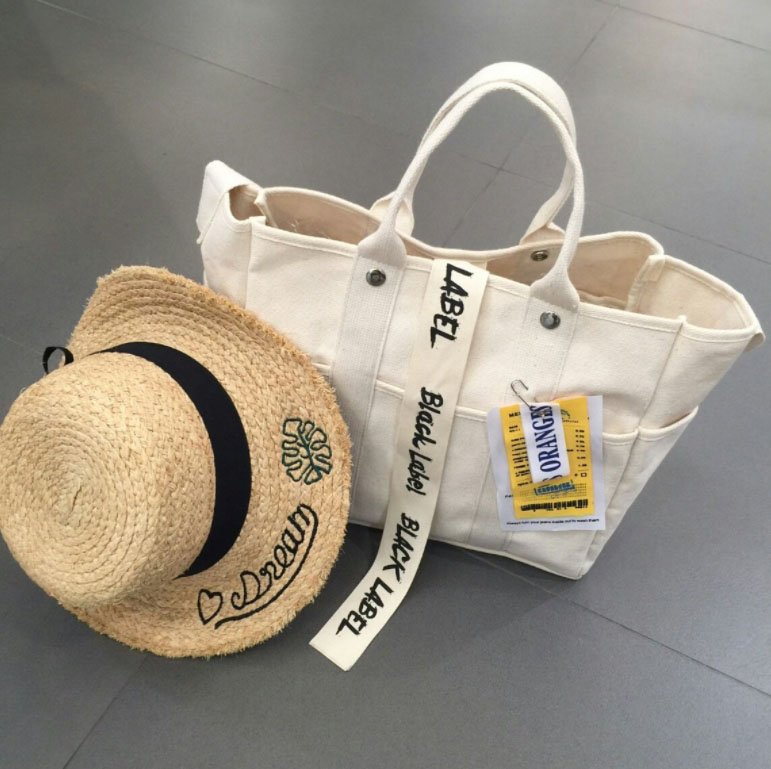 Black Label Shopper Canvas Adorable Eco Bag Three 
