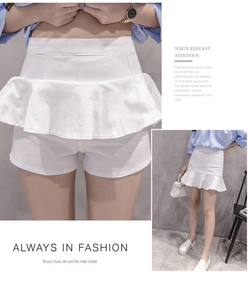 Denim Skirt Frilly high-waisted vintage denim pant