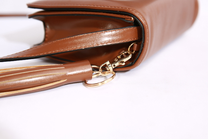 New Mini Square Tassel Cross Bag 2COL Leather Leat