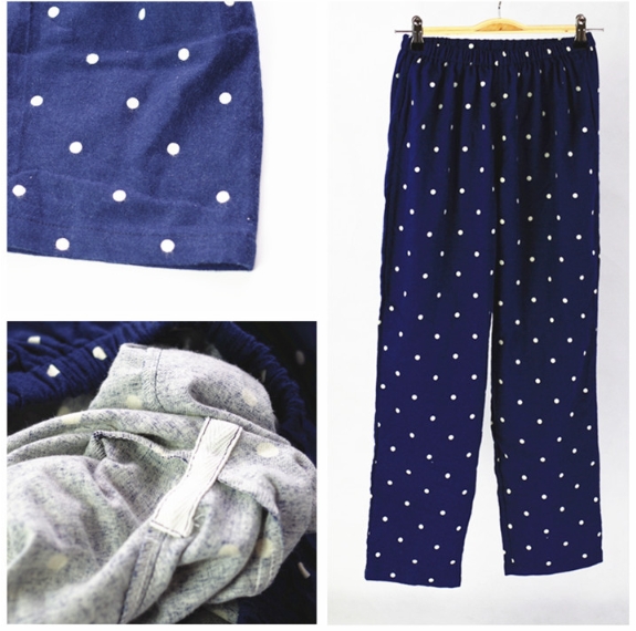 New Dot Navy Couple Cotton Pajamas