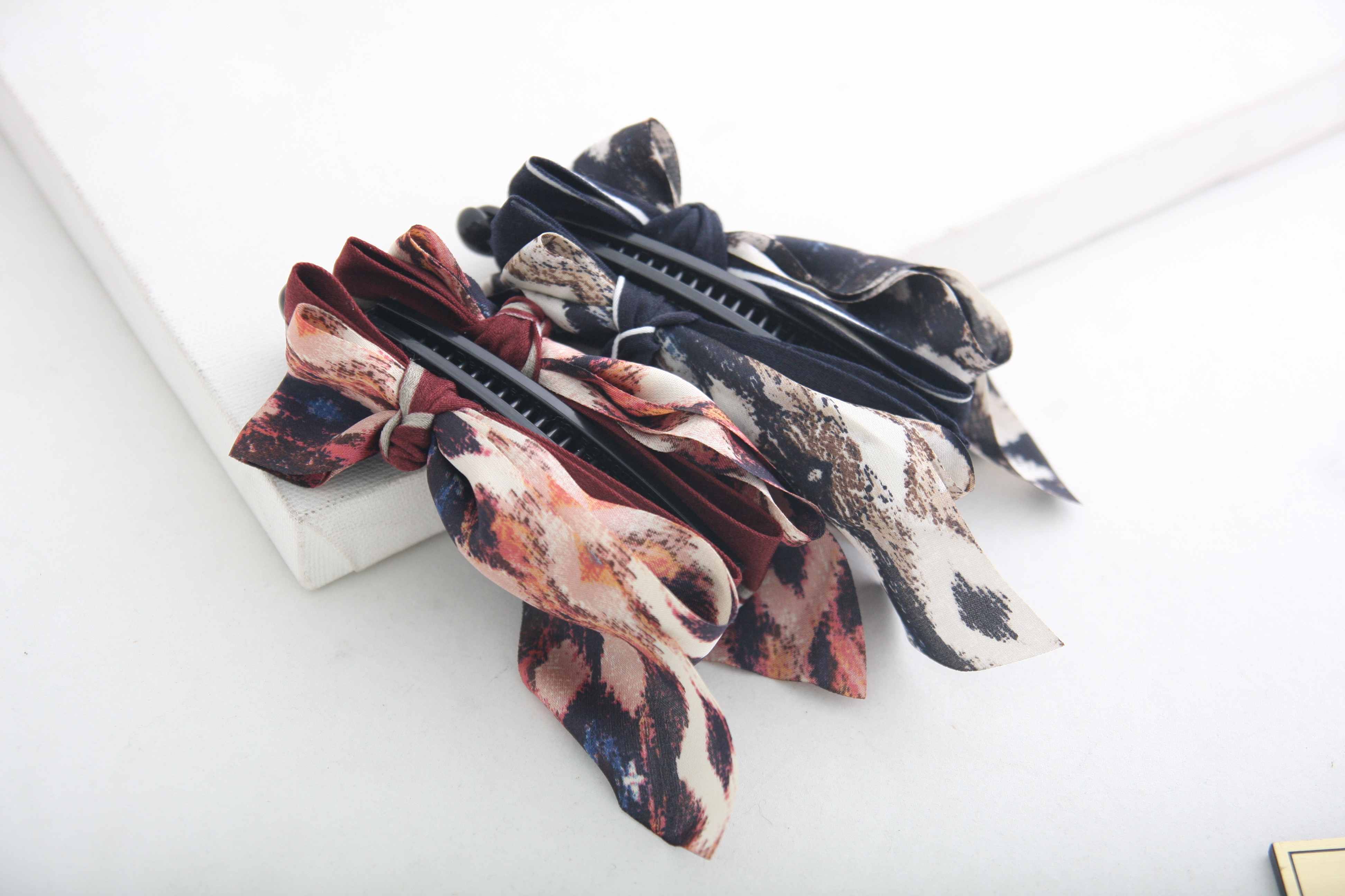 New Chiffon Ribbon Banana Pin Hair Clip Pin Wax Pi