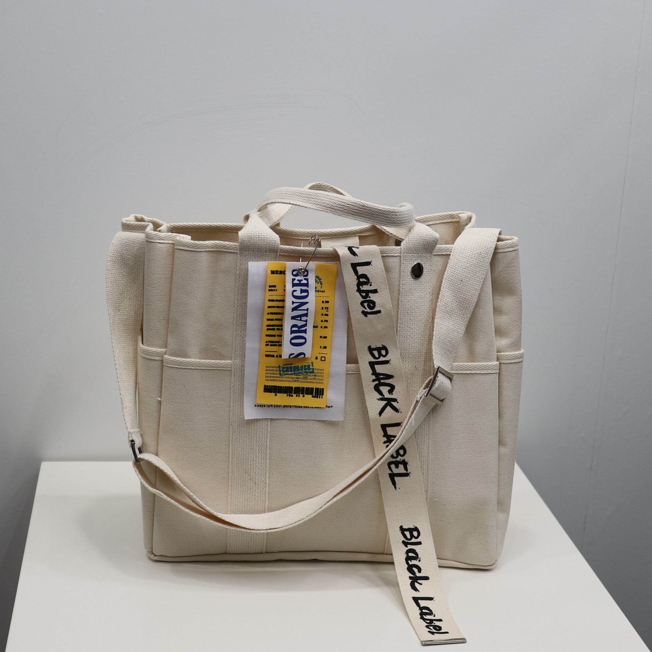 Black Label Canvas Eco Bag Ladies Vacance Look Nat