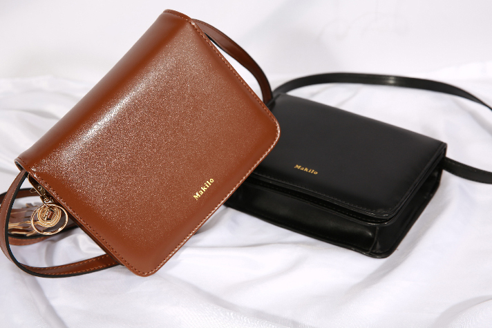 New Mini Square Tassel Cross Bag 2COL Leather Leat