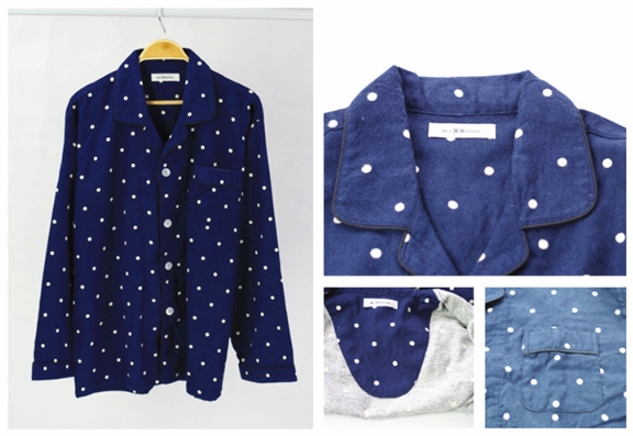 New Dot Navy Couple Cotton Pajamas
