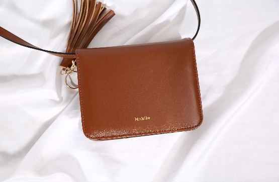 New Mini Square Tassel Cross Bag 2COL Leather Leat