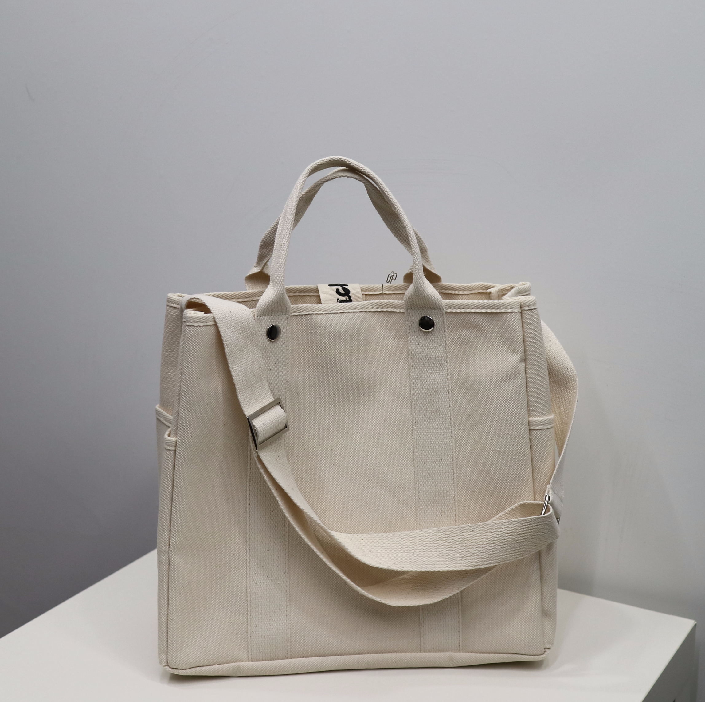 Black Label Canvas Eco Bag Ladies Vacance Look Nat