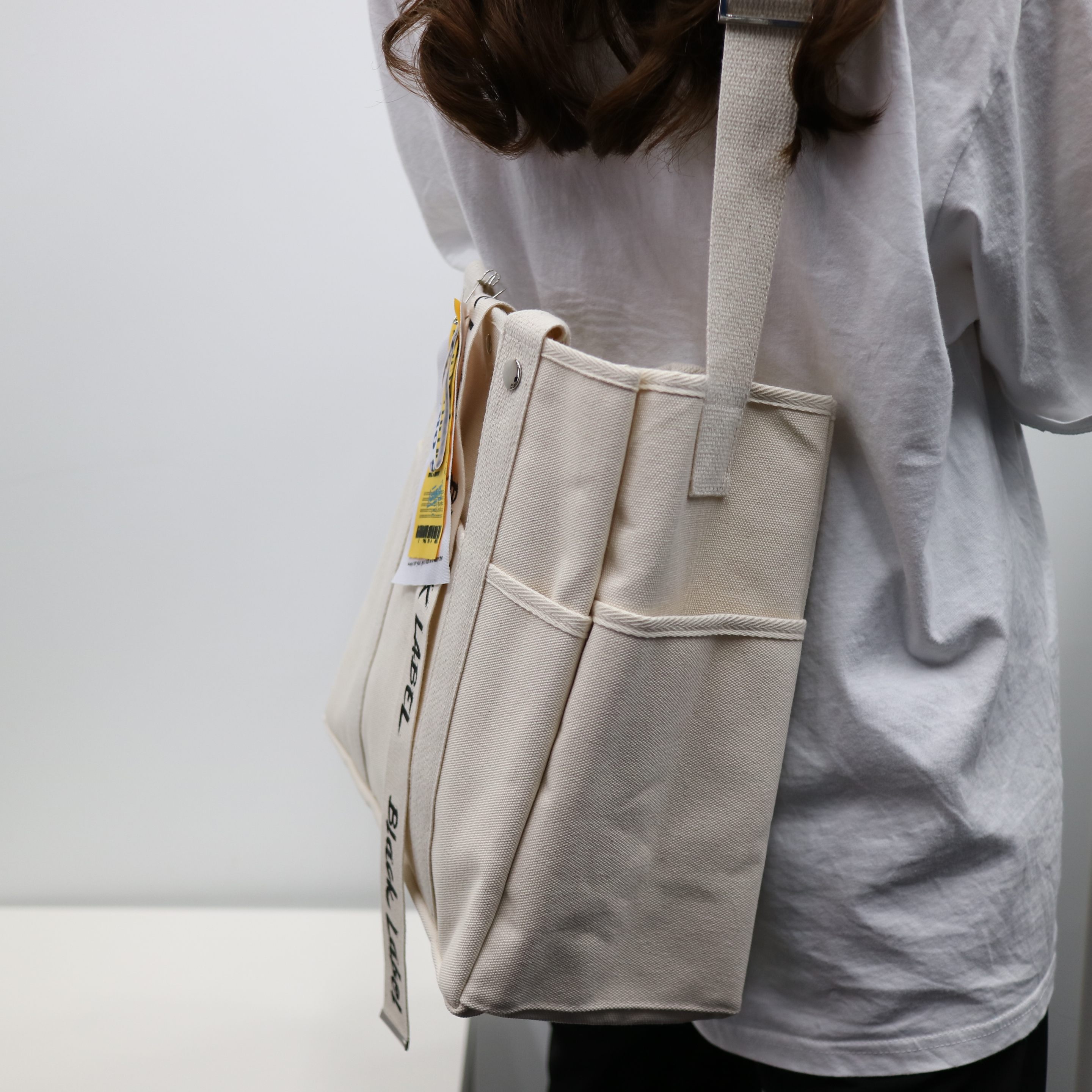 Black Label Canvas Eco Bag Ladies Vacance Look Nat