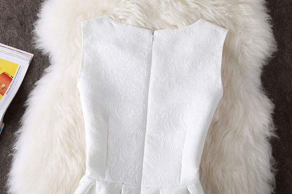 New Women Dress Imported White A-Line Dress Luxury