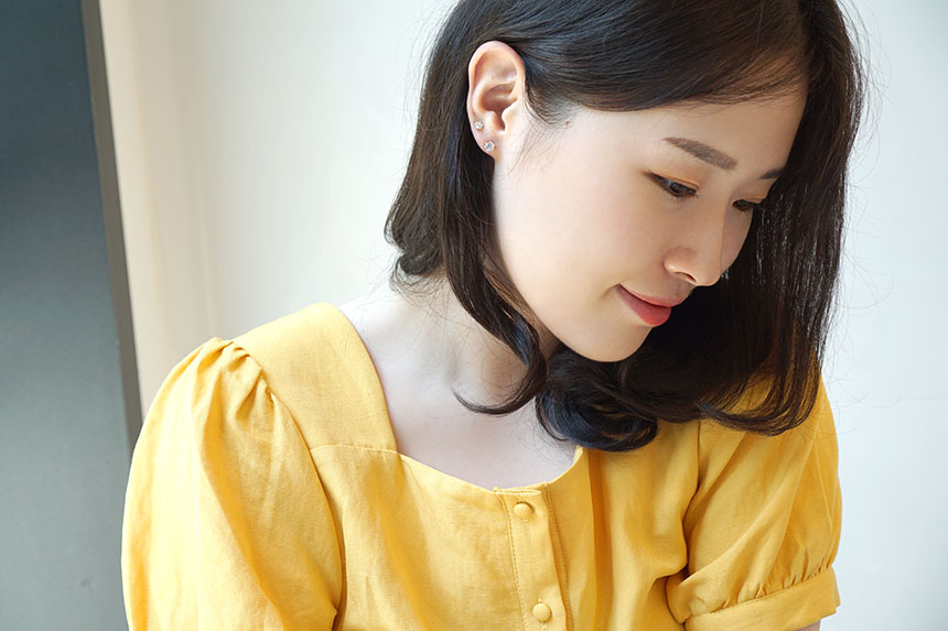 Diamond Cutting 14k Cubic Earring 4mm, 5mm