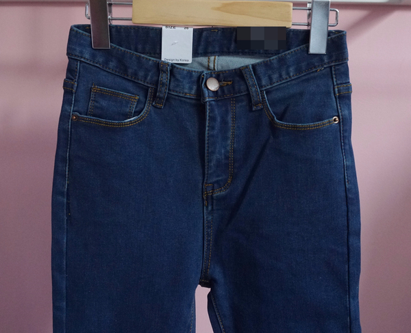 Women Jeans Pants High Waist Roll Up Long Span Ski