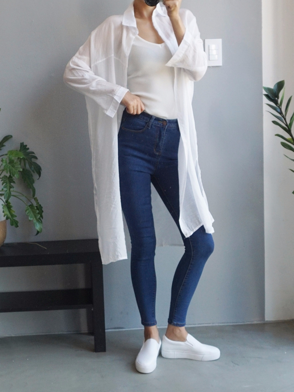 Women Jeans Pants High Waist Roll Up Long Span Ski