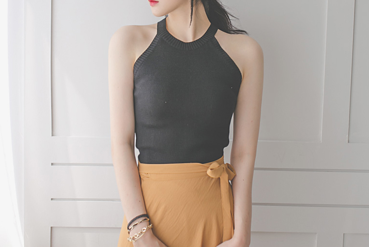 Summer halter neck Nishi woman sleeveless tee shir
