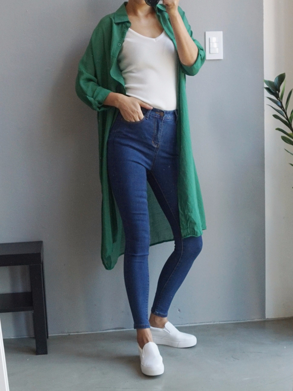 Women Jeans Pants High Waist Roll Up Long Span Ski