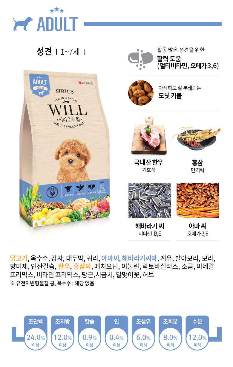 NEW PET DOG FEED FREE SHIP Sirius Will Adult Feed 