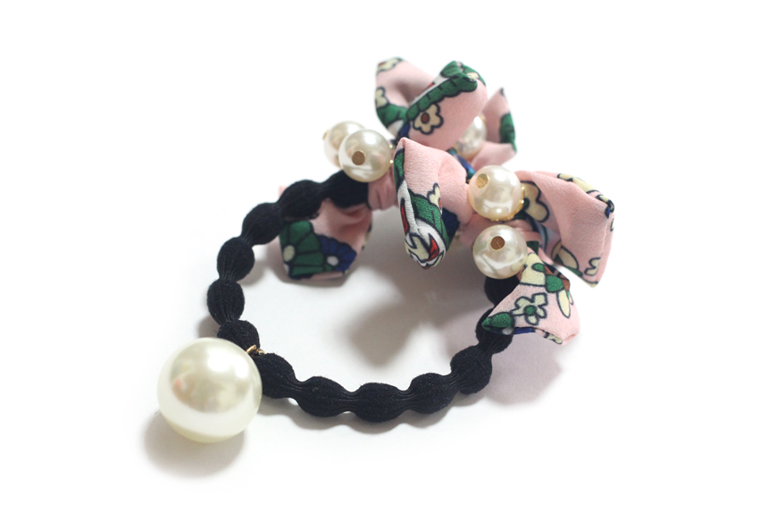 Cute ribbon pearl hair lace head lace point Simple