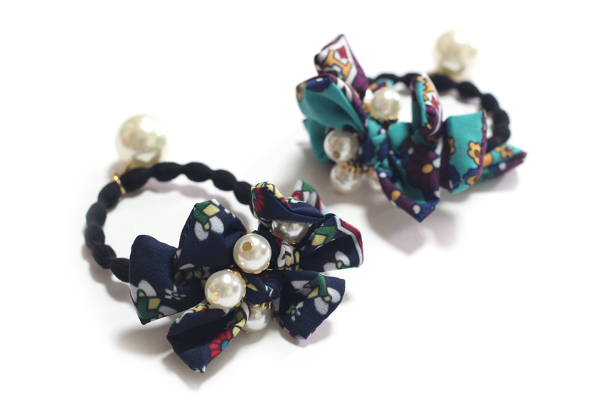 Cute ribbon pearl hair lace head lace point Simple