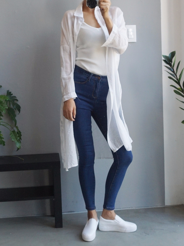 Women Jeans Pants High Waist Roll Up Long Span Ski