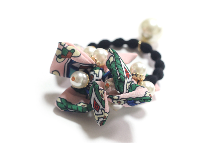 Cute ribbon pearl hair lace head lace point Simple