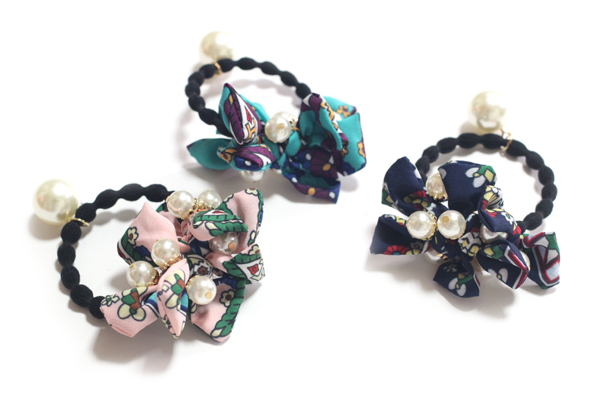 Cute ribbon pearl hair lace head lace point Simple