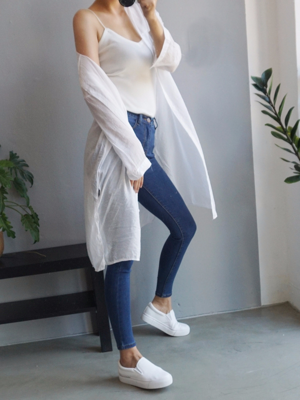 Women Jeans Pants High Waist Roll Up Long Span Ski