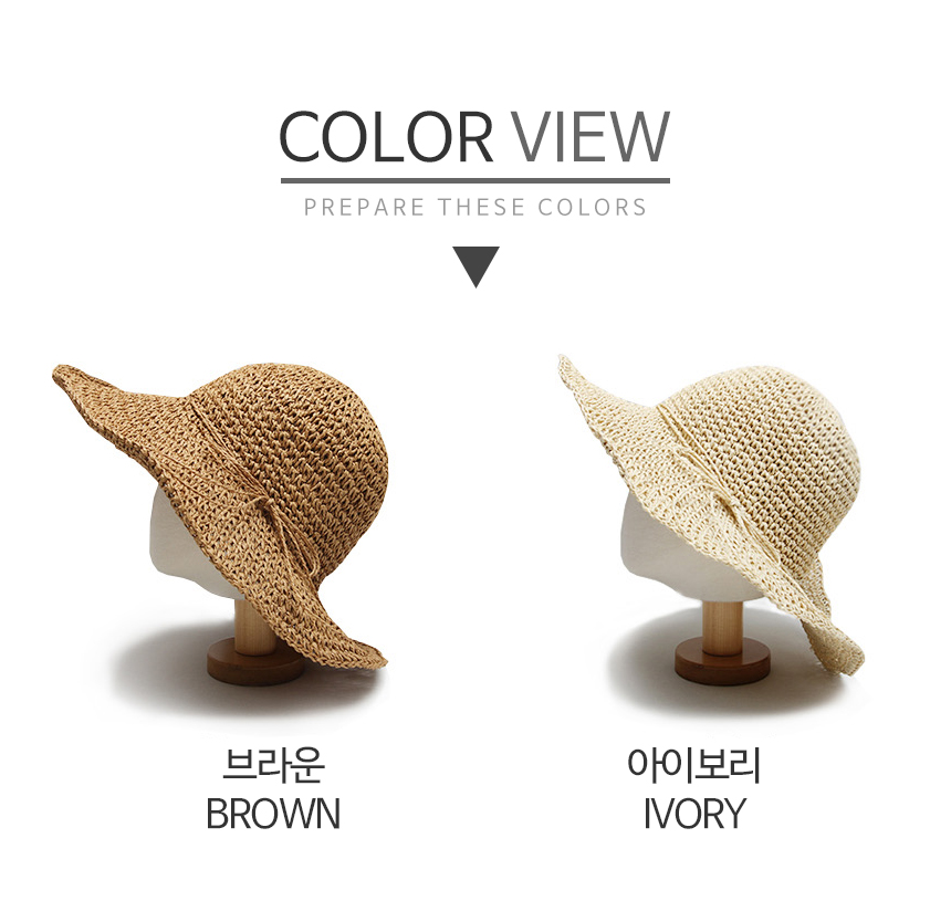 New Women's Hat Natural Ribbon Strap Straw Hat 